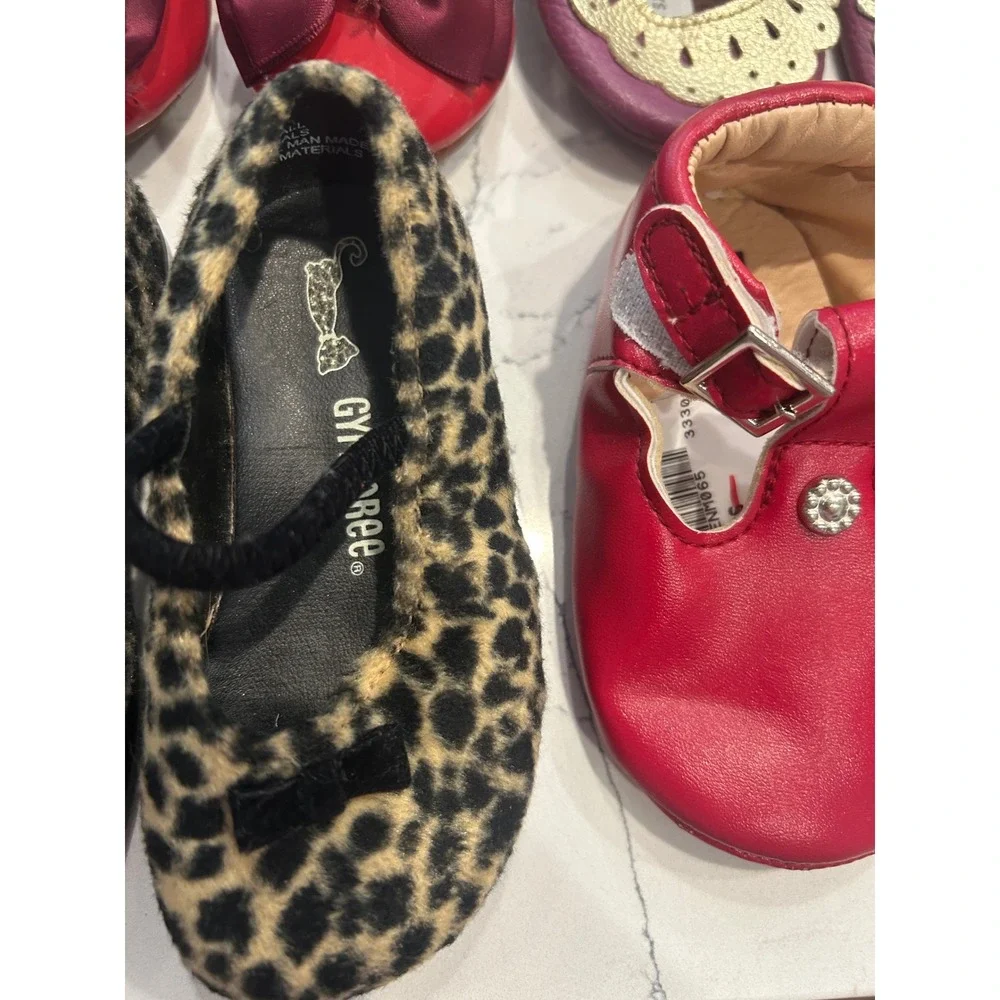 Janie and Jack Gymboree Baby Shoes Bundle Red Leopard Purple Bow Mary Janes